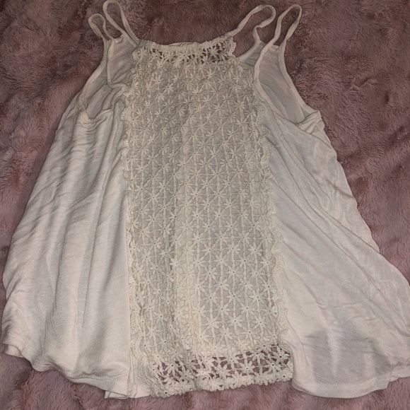 NEW Flowy White Laced Back Tank - Monteau - Picture 4 of 5